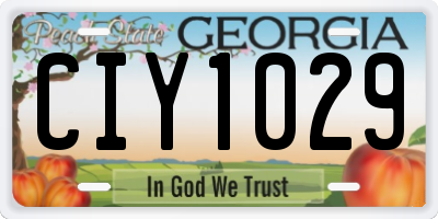 GA license plate CIY1029