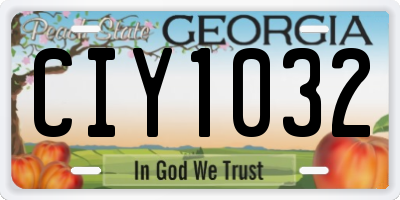 GA license plate CIY1032