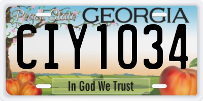 GA license plate CIY1034