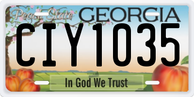 GA license plate CIY1035