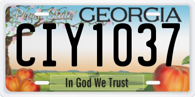 GA license plate CIY1037