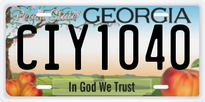 GA license plate CIY1040
