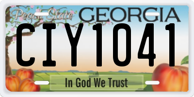 GA license plate CIY1041