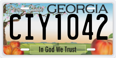 GA license plate CIY1042
