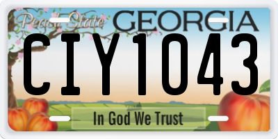 GA license plate CIY1043