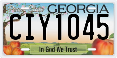 GA license plate CIY1045