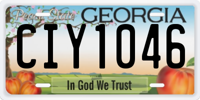 GA license plate CIY1046