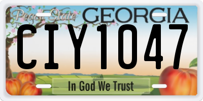 GA license plate CIY1047