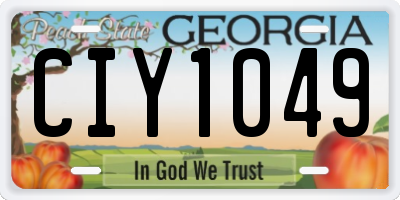 GA license plate CIY1049