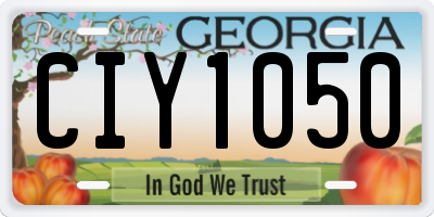 GA license plate CIY1050