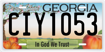 GA license plate CIY1053