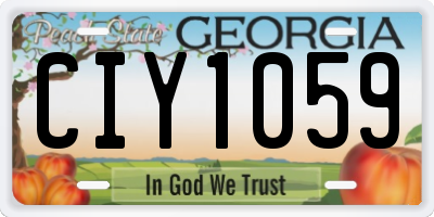 GA license plate CIY1059