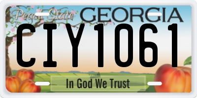 GA license plate CIY1061