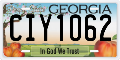 GA license plate CIY1062