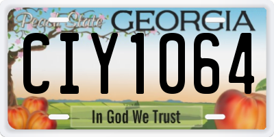 GA license plate CIY1064