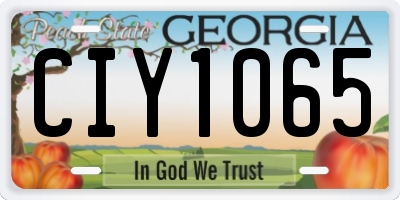 GA license plate CIY1065