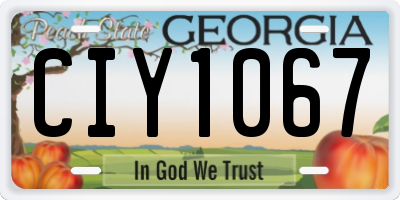 GA license plate CIY1067