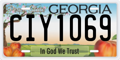 GA license plate CIY1069