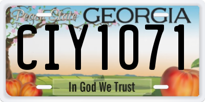 GA license plate CIY1071