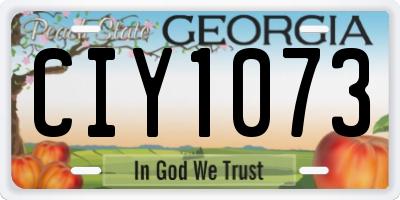 GA license plate CIY1073