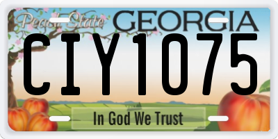 GA license plate CIY1075