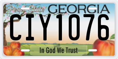 GA license plate CIY1076