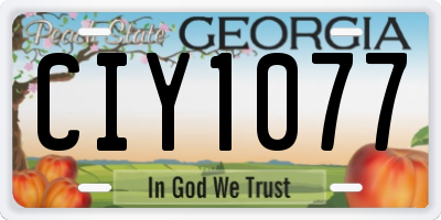 GA license plate CIY1077