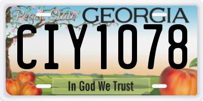 GA license plate CIY1078