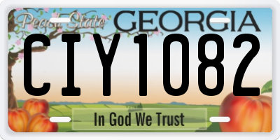 GA license plate CIY1082