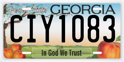 GA license plate CIY1083