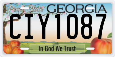 GA license plate CIY1087