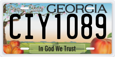 GA license plate CIY1089