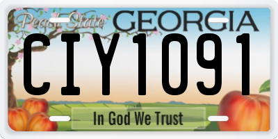 GA license plate CIY1091