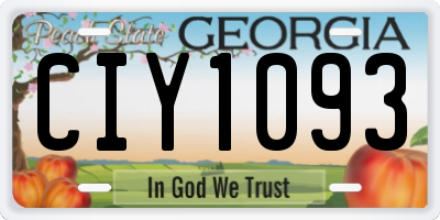 GA license plate CIY1093