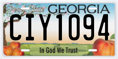 GA license plate CIY1094