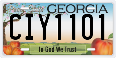 GA license plate CIY1101