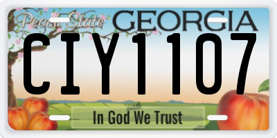 GA license plate CIY1107