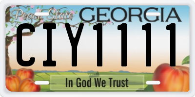 GA license plate CIY1111
