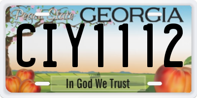 GA license plate CIY1112