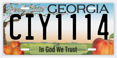 GA license plate CIY1114