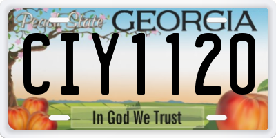 GA license plate CIY1120