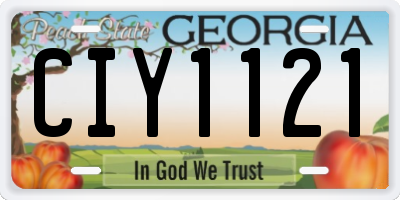 GA license plate CIY1121