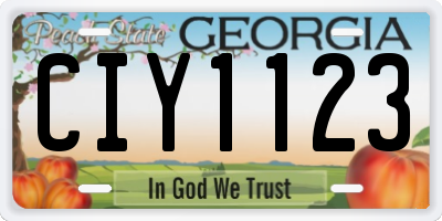 GA license plate CIY1123