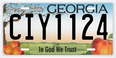 GA license plate CIY1124