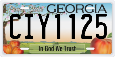 GA license plate CIY1125