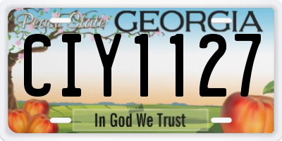 GA license plate CIY1127