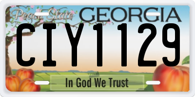 GA license plate CIY1129