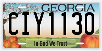 GA license plate CIY1130