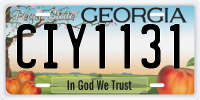 GA license plate CIY1131