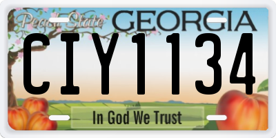 GA license plate CIY1134